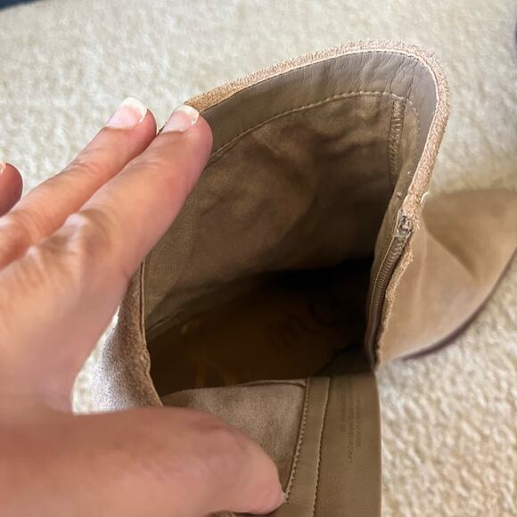 Sam Edelman Blake Tan Block Heel Minimalist Neutral Leather Ankle Booties - Picture 11 of 15